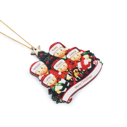 Personalised Christmas Tree Ornament Custom 5 Family Members Names Ornament-Jessemade AU