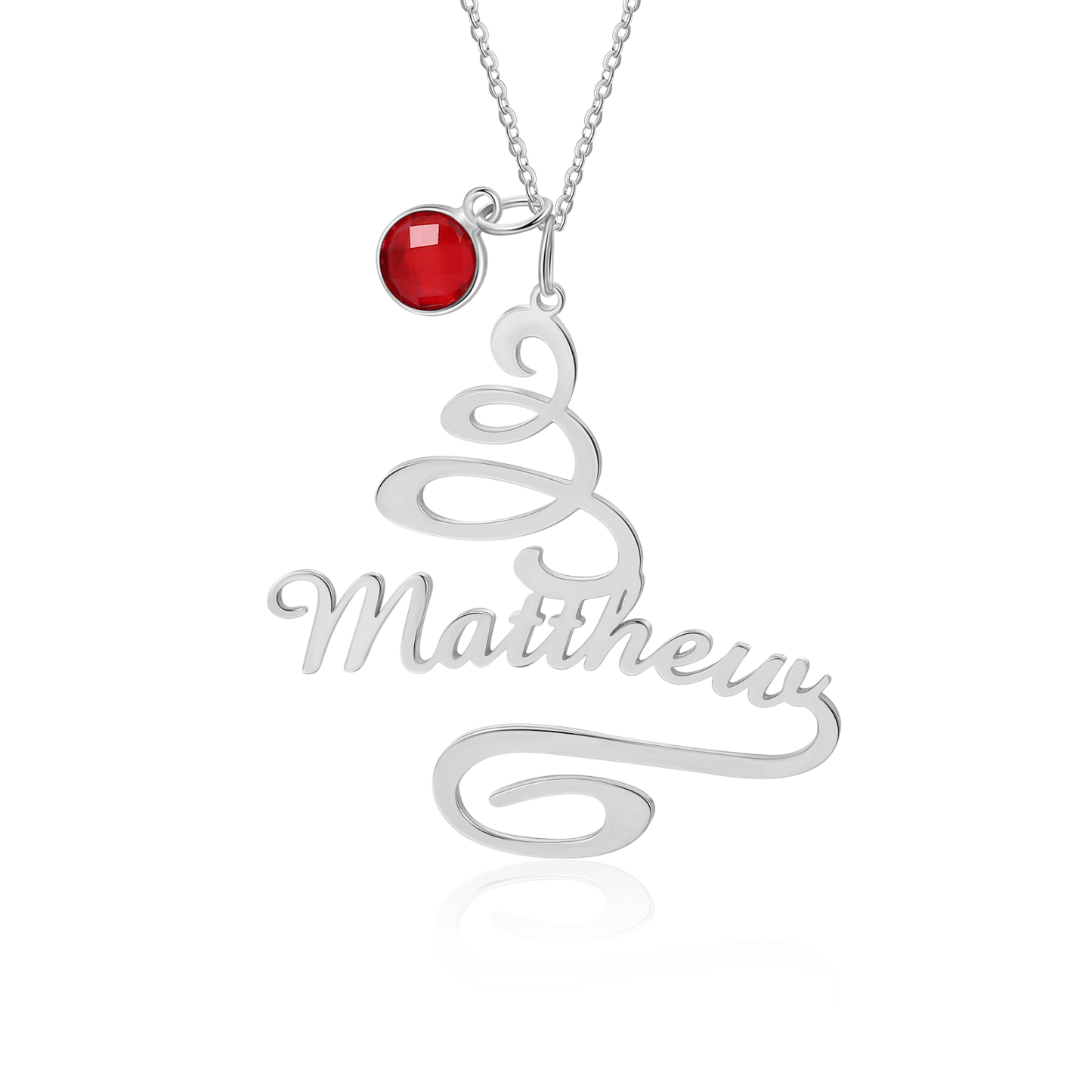 Personalised Name Necklace Custom 1 Birthstone Christmas Tree Necklace for Her-Jessemade AU