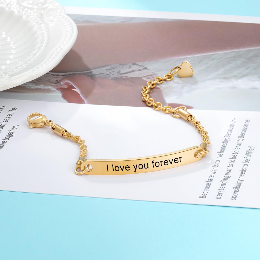 Adjustable Engraving Name Or Text Tiny Bracelet-Jessemade AU