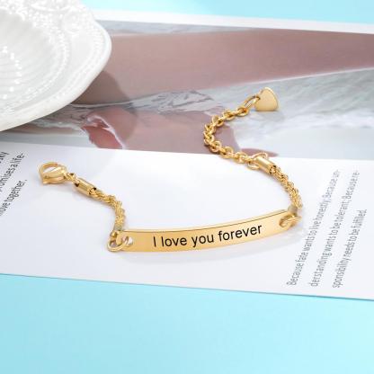 Adjustable Engraving Name Or Text Tiny Bracelet-Jessemade AU