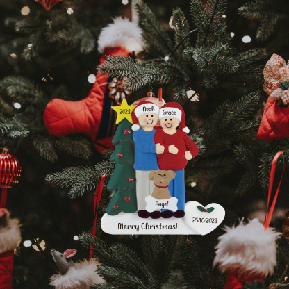 3 Names - Personalised Wooden Christmas Ornaments with Pet Names Customised Text & Date Xmas Decor Gifts for Family Friends-Jessemade AU