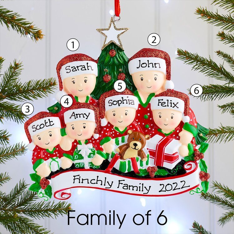 Personalised Christmas Tree Ornament Custom 5 Family Members Names Ornament-Jessemade AU