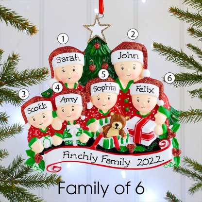 Personalised Christmas Tree Ornament Custom 5 Family Members Names Ornament-Jessemade AU