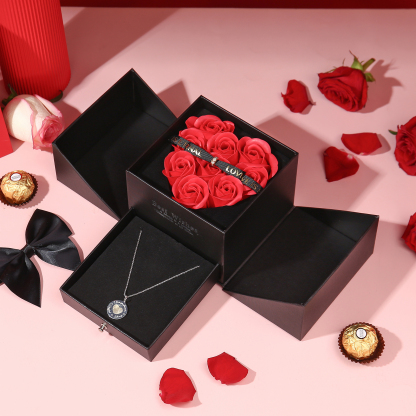 Red Rose Exquisite Jewelry Box Storage Box Valentine's Day Gift Packaging Box-Jessemade AU