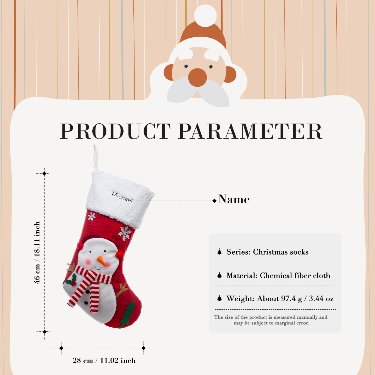 Custom Christmas Needlepoint Stockings Personalised Name Knitting Stockings Decoration-Jessemade AU