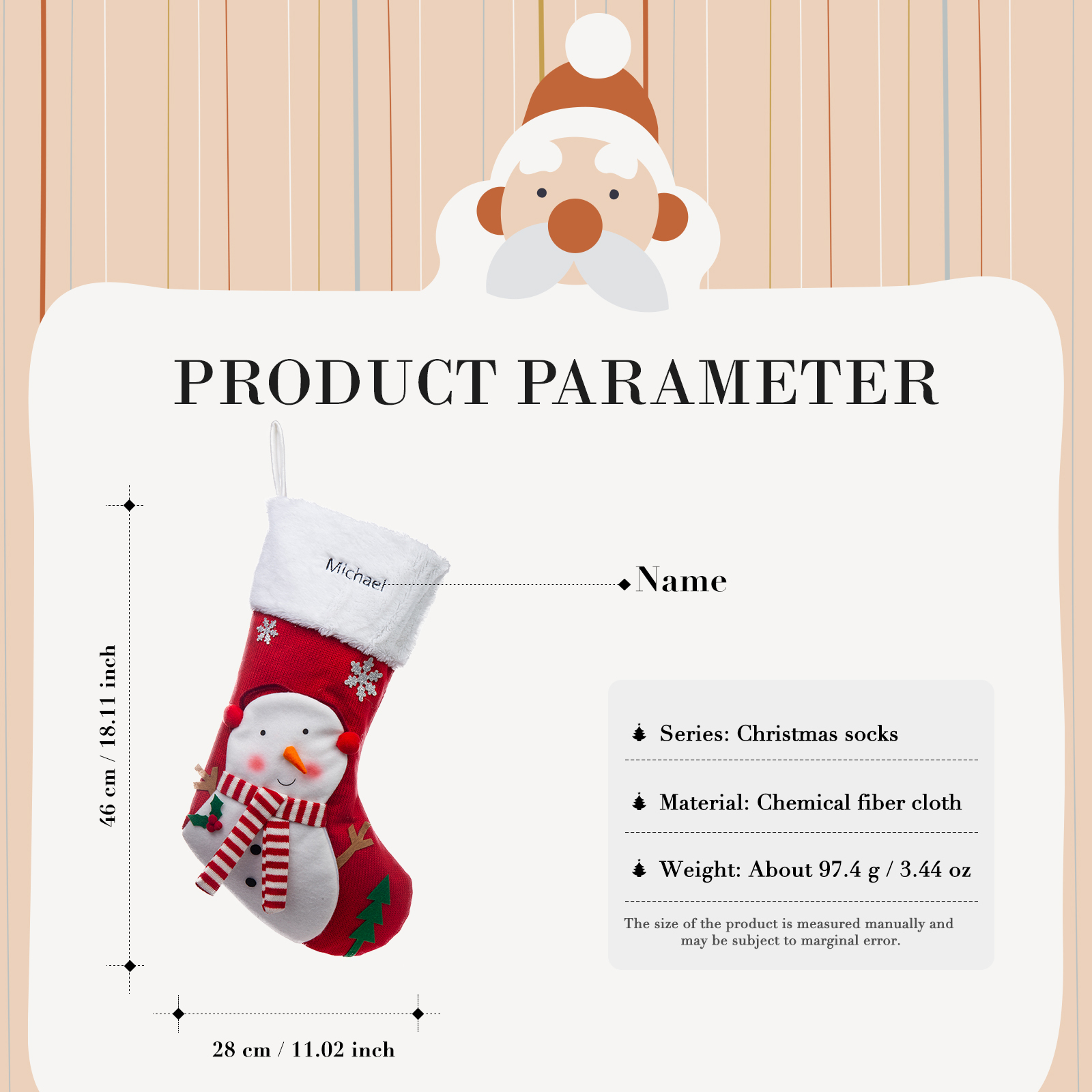 Custom Christmas Needlepoint Stockings Personalised Name Knitting Stockings Decoration-Jessemade AU