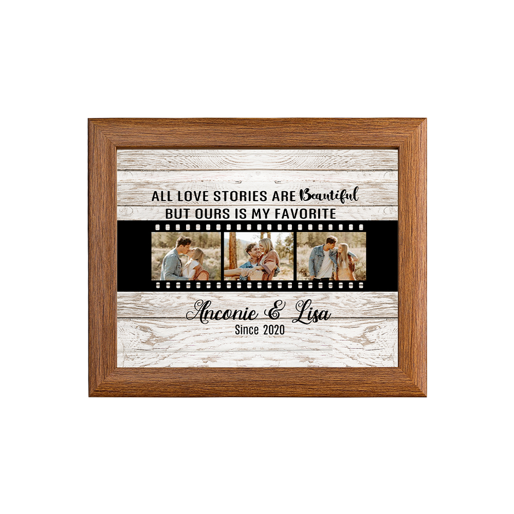 Personalised Couple Photos Frame Custom 2 Names & Date Frame Anniversary Gift For Him/Her - All Love Stories Are Beautiful, But Ours Is My Favourite-Jessemade AU