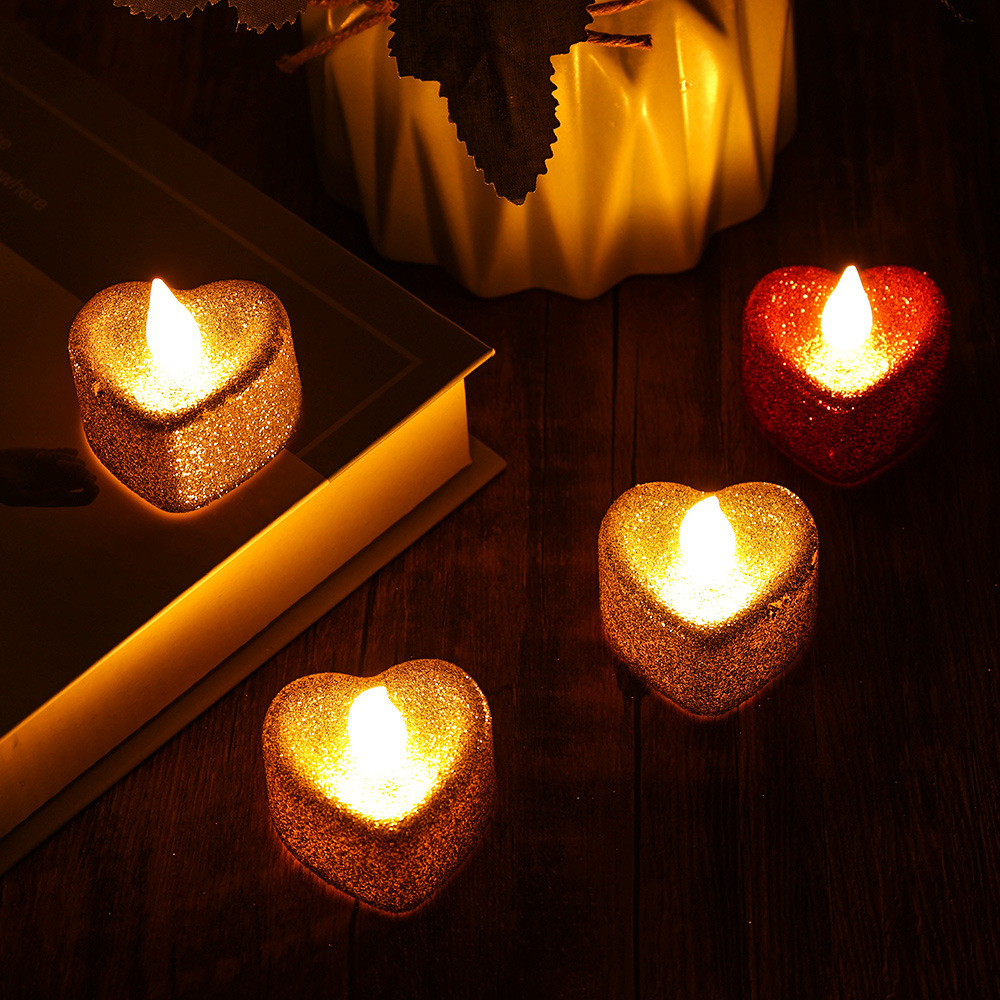 Electronic Candle Heart-Shaped Night Light LED Romantic Decorations-Jessemade AU