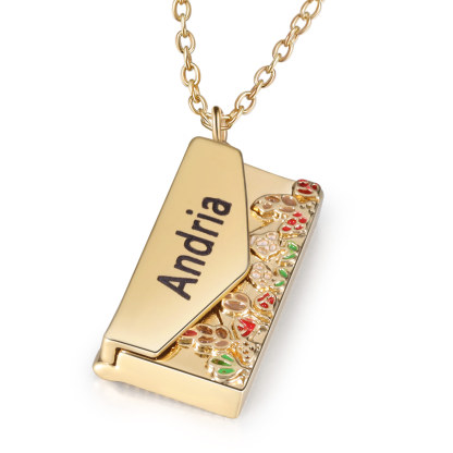 Personalised Women's Necklace Customised Name Envelope Necklace Gifts for Her-Jessemade AU