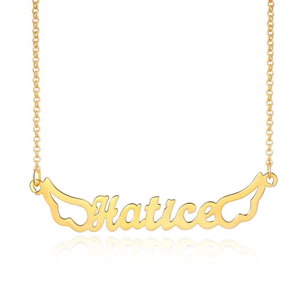 Personalised Wings Necklace Custom 1 Name Necklace Gift For Women-Jessemade AU