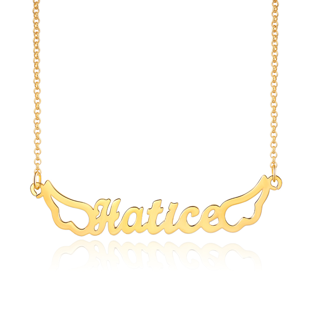 Personalised Wings Necklace Custom 1 Name Necklace Gift For Women-Jessemade AU