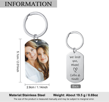 Personalised Mother Photo Keychain We Love You Mum Keyring-Jessemade AU