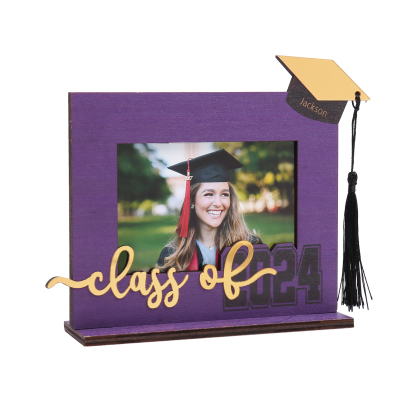 Class of 2024 Personalised Graduation Photo Frame Custom Name & Photo Wooden Frame Creative Gifts-Jessemade AU