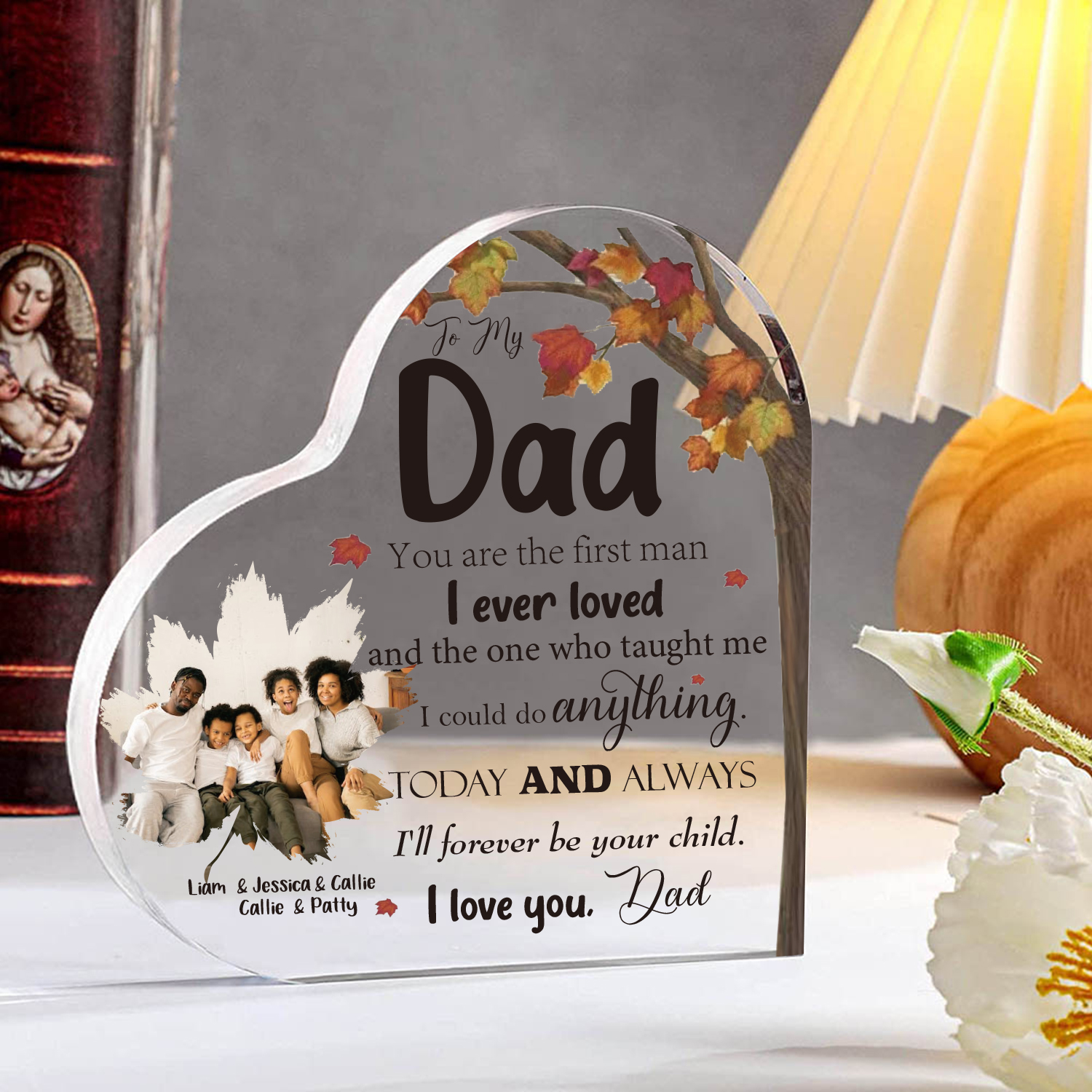 To My Dad Personalised Acrylic Heart Keepsake Custom Plaque - You are the first man I ever loved-Jessemade AU