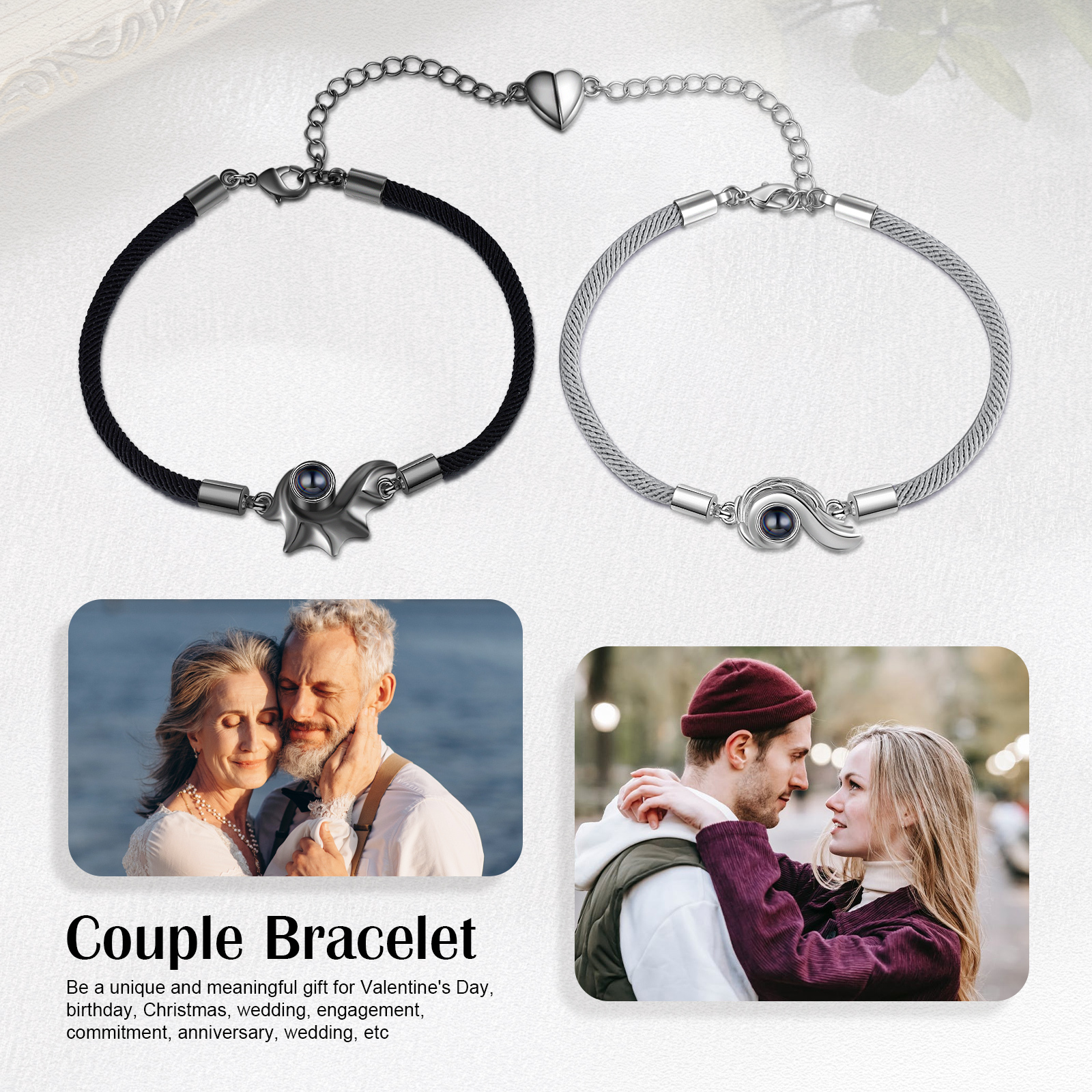Personalised Magnetic Projection Bracelet Custom Photo Couple Bracelet Creative Gift for Her-Jessemade AU