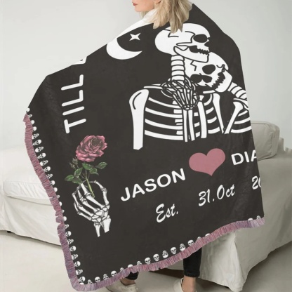 "Till Death Do Us Apart" Halloween Blanket Personalised Blanket Couple Blanket-Jessemade AU
