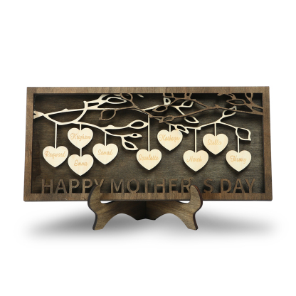 Custom Family Tree Sign Engrave 9 Names Wooden Family Frame Home Decor-Jessemade AU