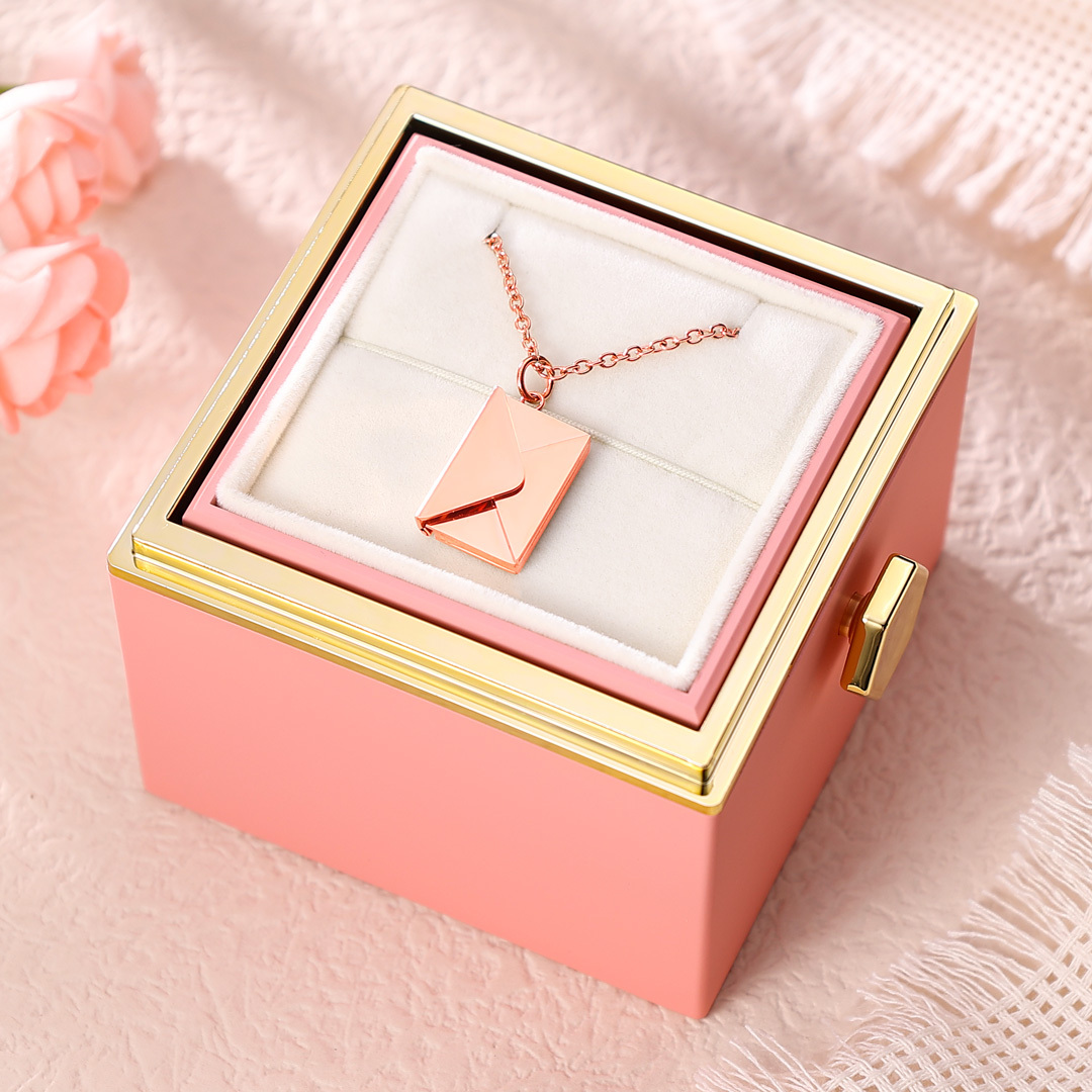 Personalised Envelope Locket Necklace Engrave Secret Love Letter Necklace Romantic Gifts-Jessemade AU