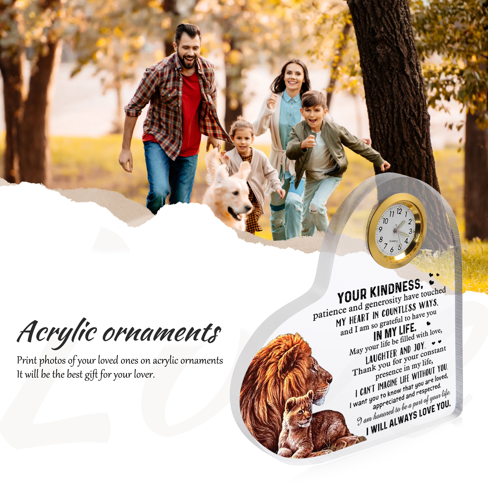 Acrylic Heart Clock Keepsake Heart Sign - I am honored to be a part of your life-Jessemade AU