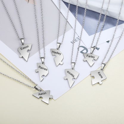 Personalised Heart Puzzle Necklace With 7 Names Gifts For Her-Jessemade AU