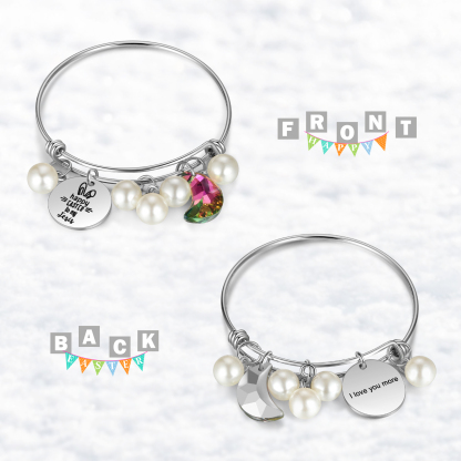 Easter Gifts Personalised Bunny Bangle Bracelet With Name Peals Crystals Bangle Gifts For Her-Jessemade AU