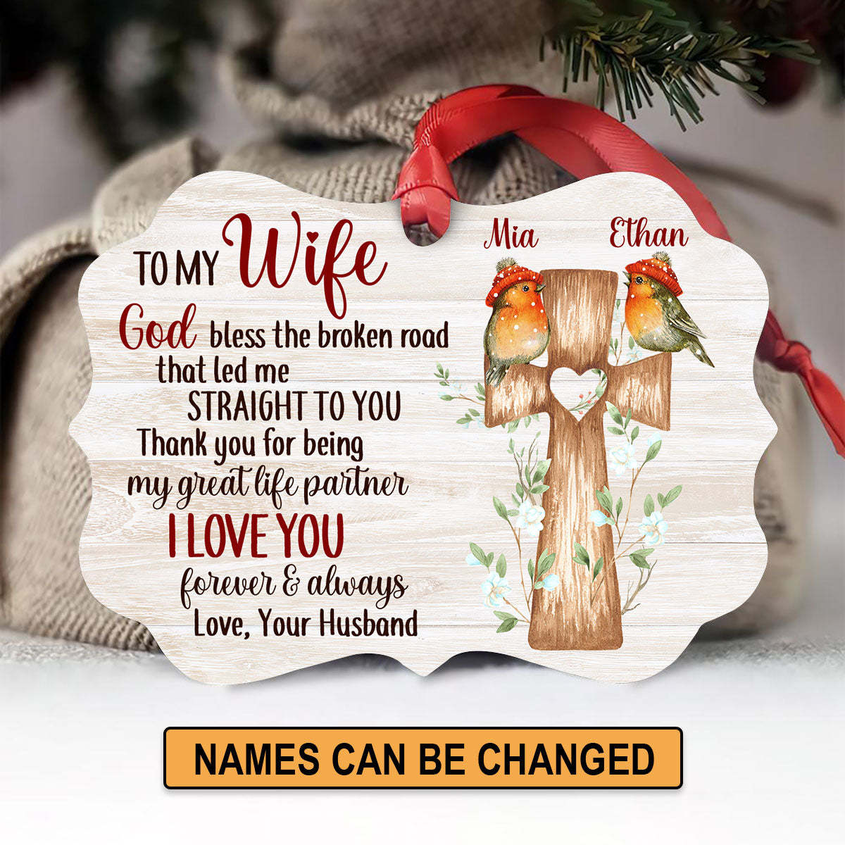 To My Wife Memorial Ornament " I Love You Forever And Always" Christmas Memorial Home Decor-Jessemade AU