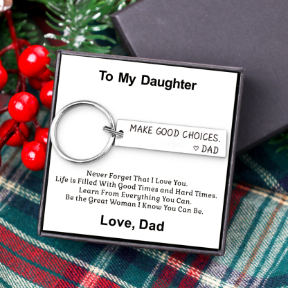 Make Good Choice Love Mum Dad Keychain Funny Gift for Your Kids -Jessemade AU