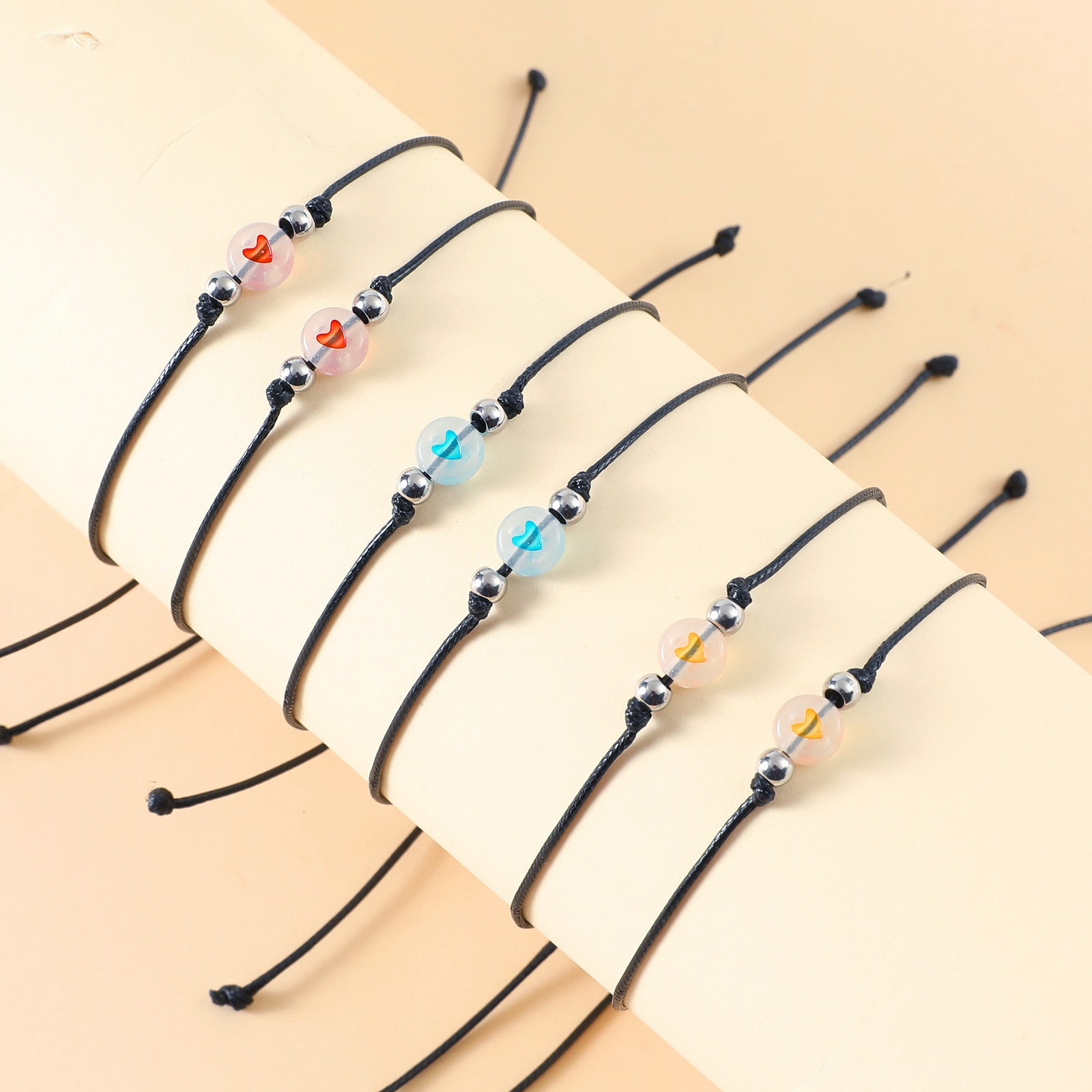 Bracelet for Women Dainty Teen Resin Heart Bracelet Size Adjustable for Girls-Jessemade AU