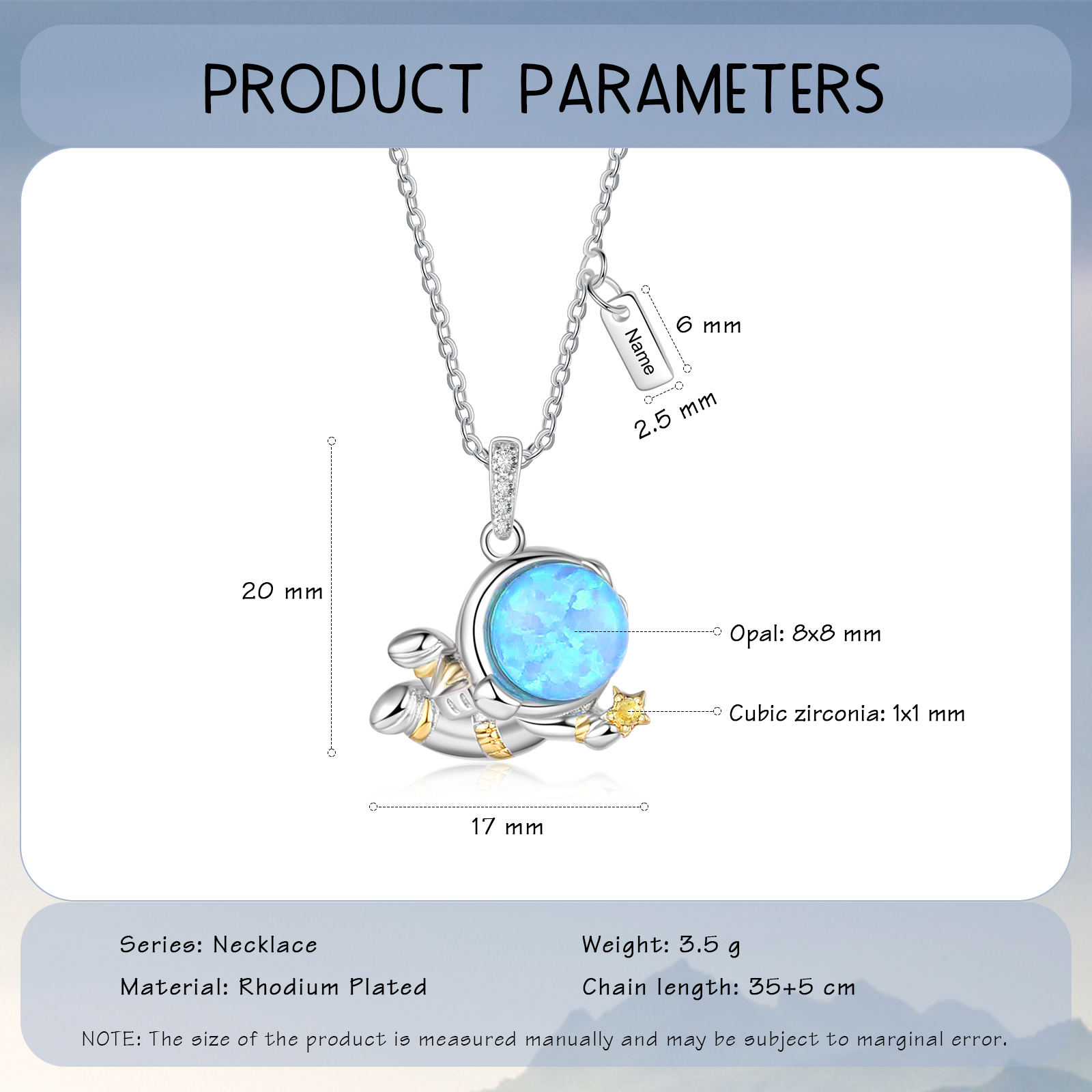 Personalised Women's Necklace Customised Name & Birthstone Astronaut Necklace Birthday Gift for Her-Jessemade AU