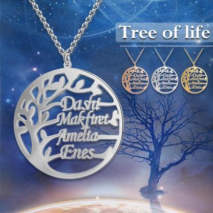 Family Tree Custom 4 Names Sterling Silver Tree-Jessemade AU