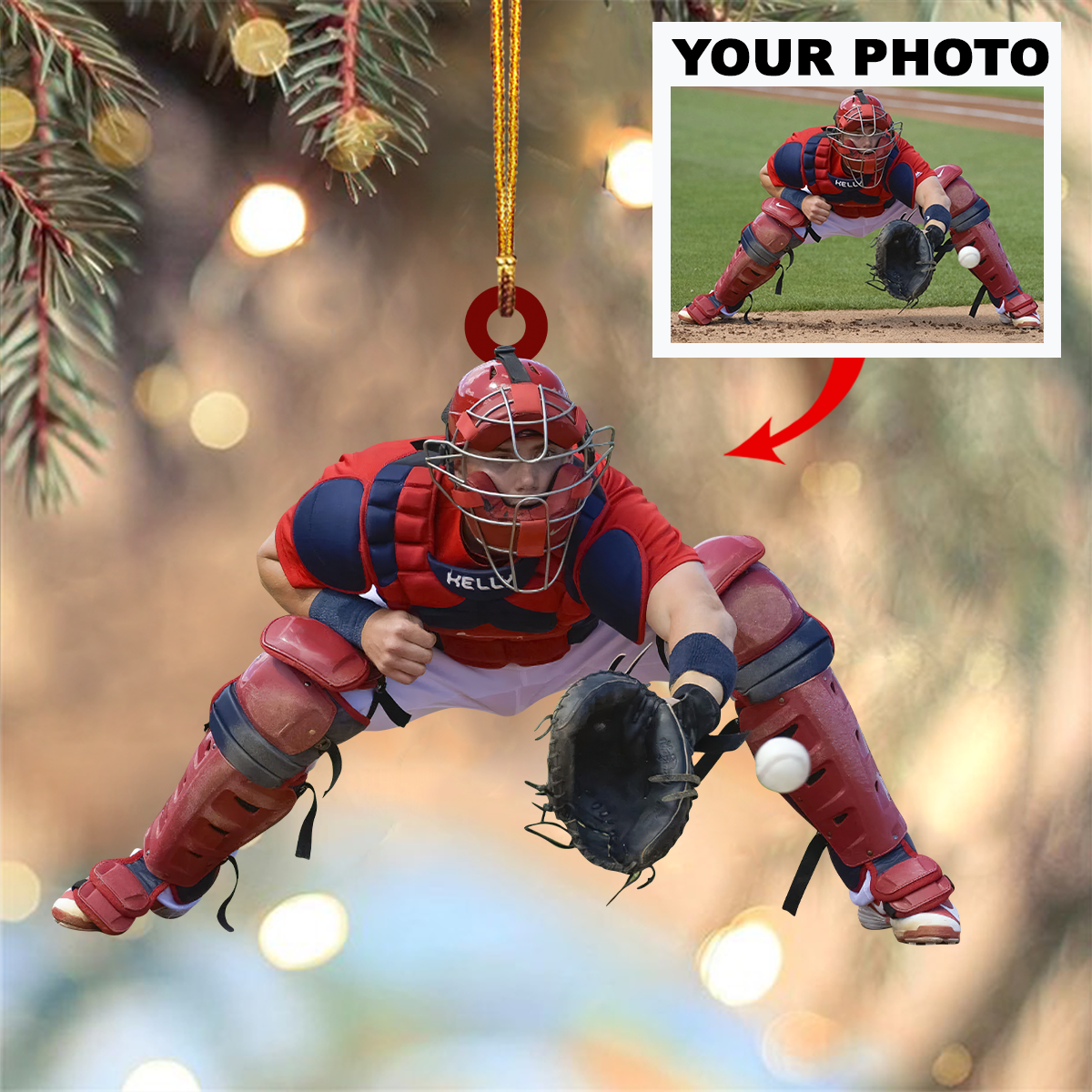 Personalised Acrylic Christmas Ornament Customised Photo Xmas Decor Gifts for Sportsman-Jessemade AU