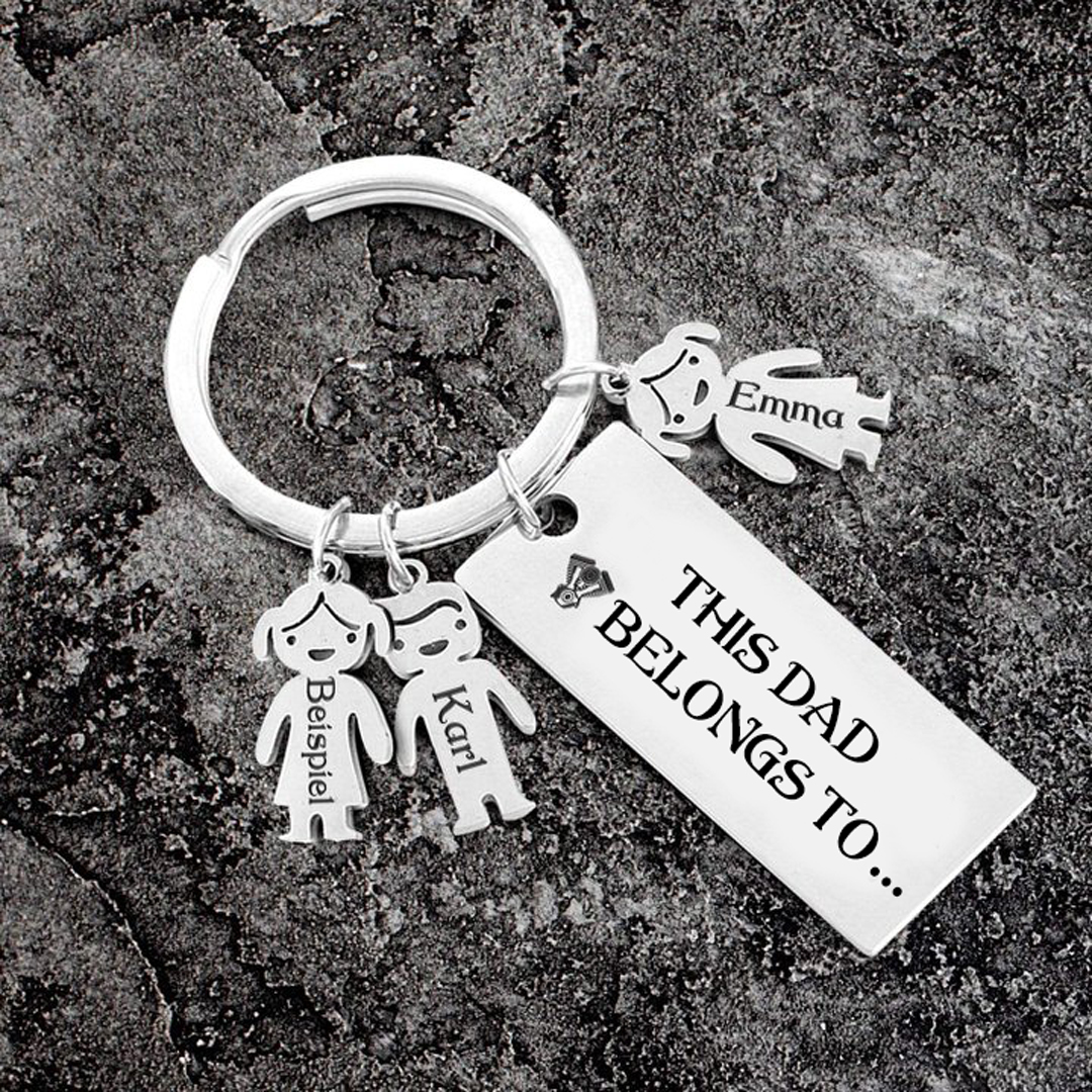 3 Names-Personalised 3 Children's Name Keychain Gift for Mum Dad-Jessemade AU