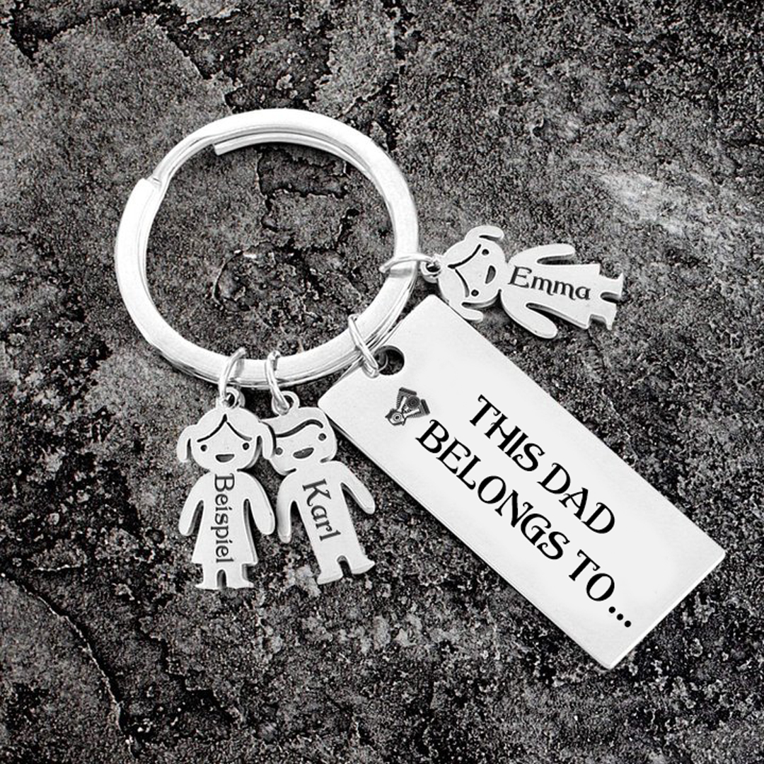 3 Names-Personalised 3 Children's Name Keychain Gift for Mum Dad-Jessemade AU