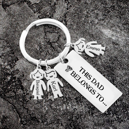 3 Names-Personalised 3 Children's Name Keychain Gift for Mum Dad-Jessemade AU