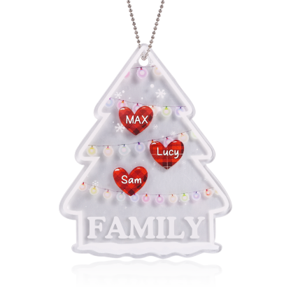 3 Names - Personalised Acrylic Christmas Ornaments Customised Text & Name Xmas Pendant Gifts for Family Friends-Jessemade AU