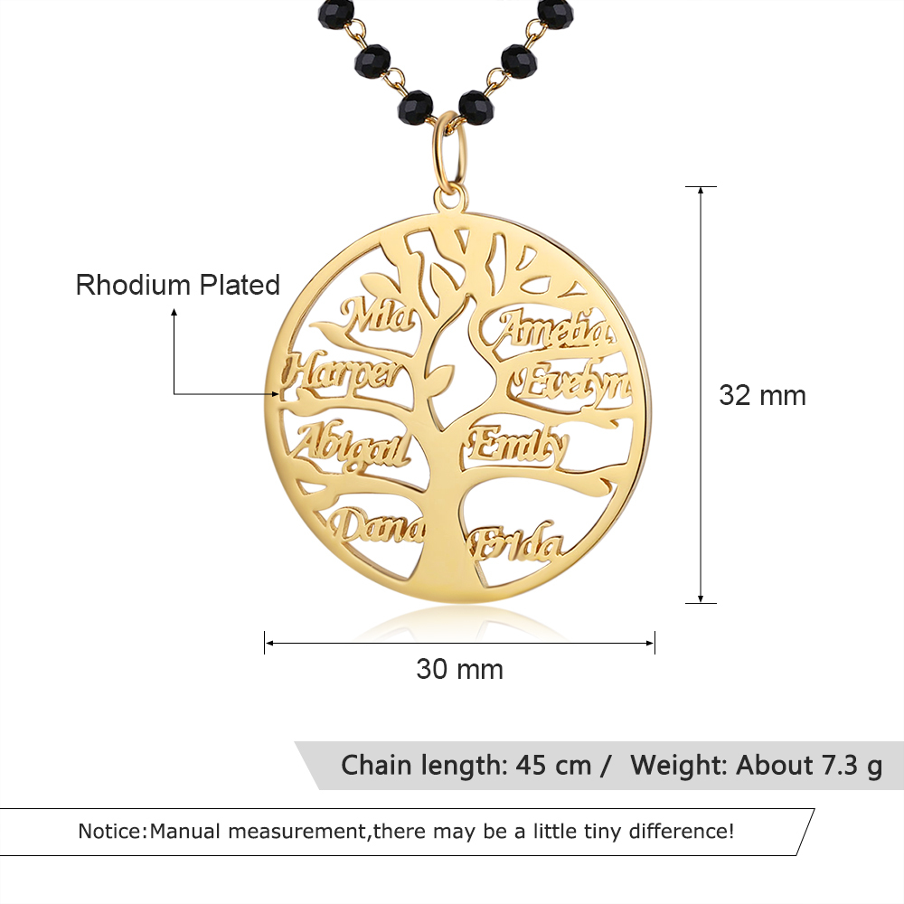 Personalised Family Tree Necklace Custom 8 Names Necklace Gift For Mother-Jessemade AU