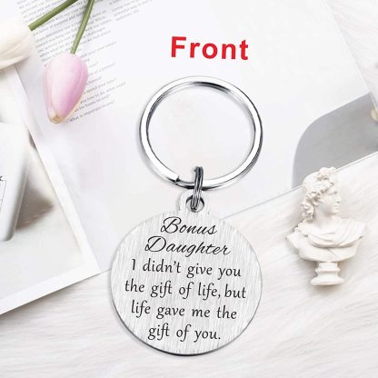 To My Bonus Daughter, Life gave me the gift of you Keychain Heart-warming Gifts for Daughter-Jessemade AU