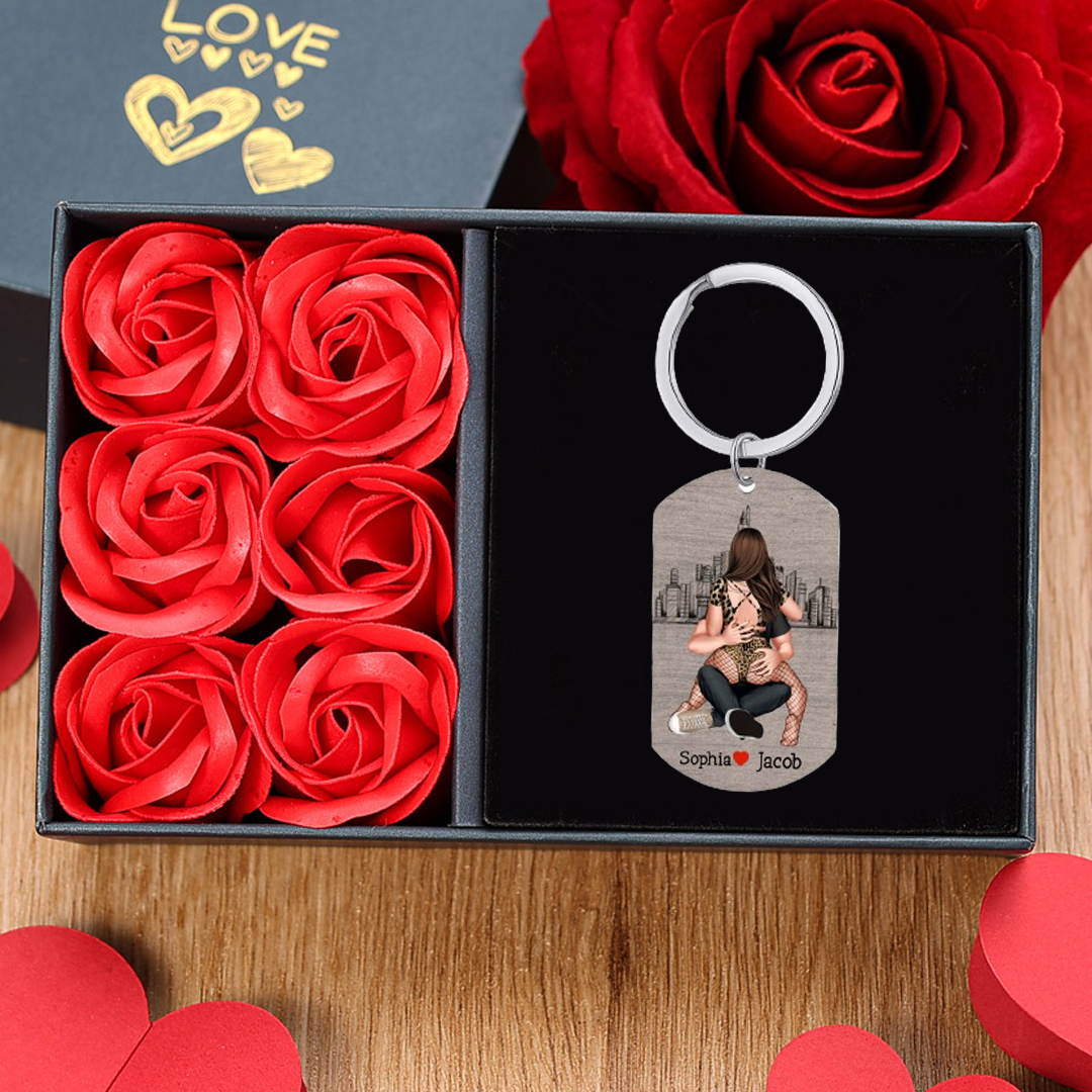 Personalised Couple Keychain Custom 2 Names Keyring "Get Home Safe" Stainless Steel Keychain - Valentine's Gift for Him/Her-Jessemade AU