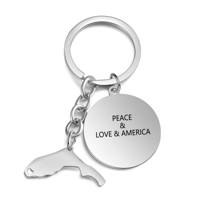 Personalised American state keychain Gifts For Him-Jessemade AU