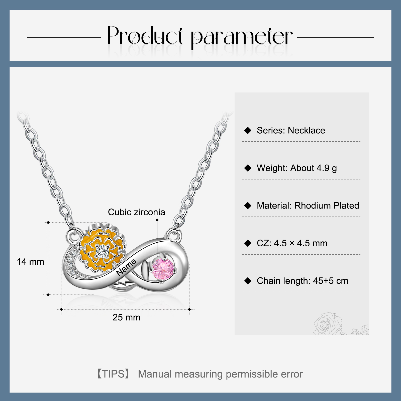 Personalised October Birthflower Necklace With Birthstone Gift For Women-Jessemade AU