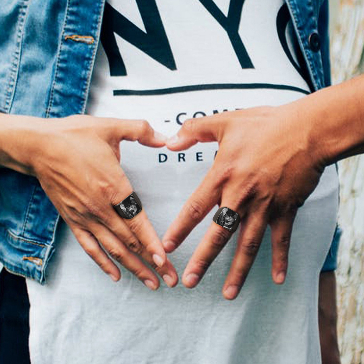 Personalised Photo Signet Ring Custom Photo Ring Gifts for Love One-Jessemade AU