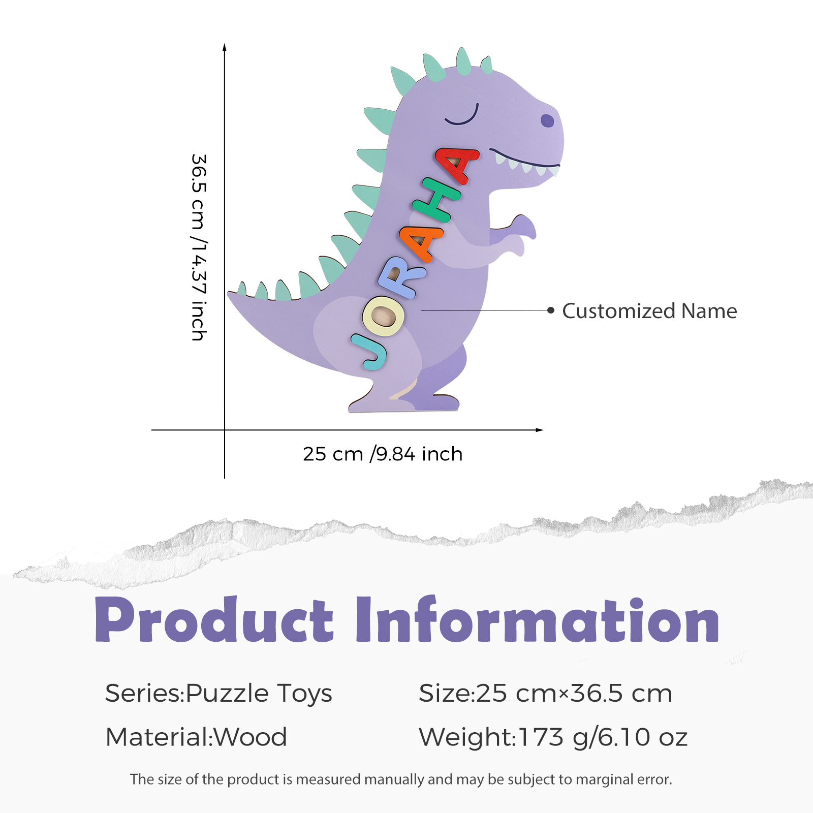 Customised Kid's Wooden Name Puzzle Toy for Toddlers Early Learning Child Toy-Jessemade AU