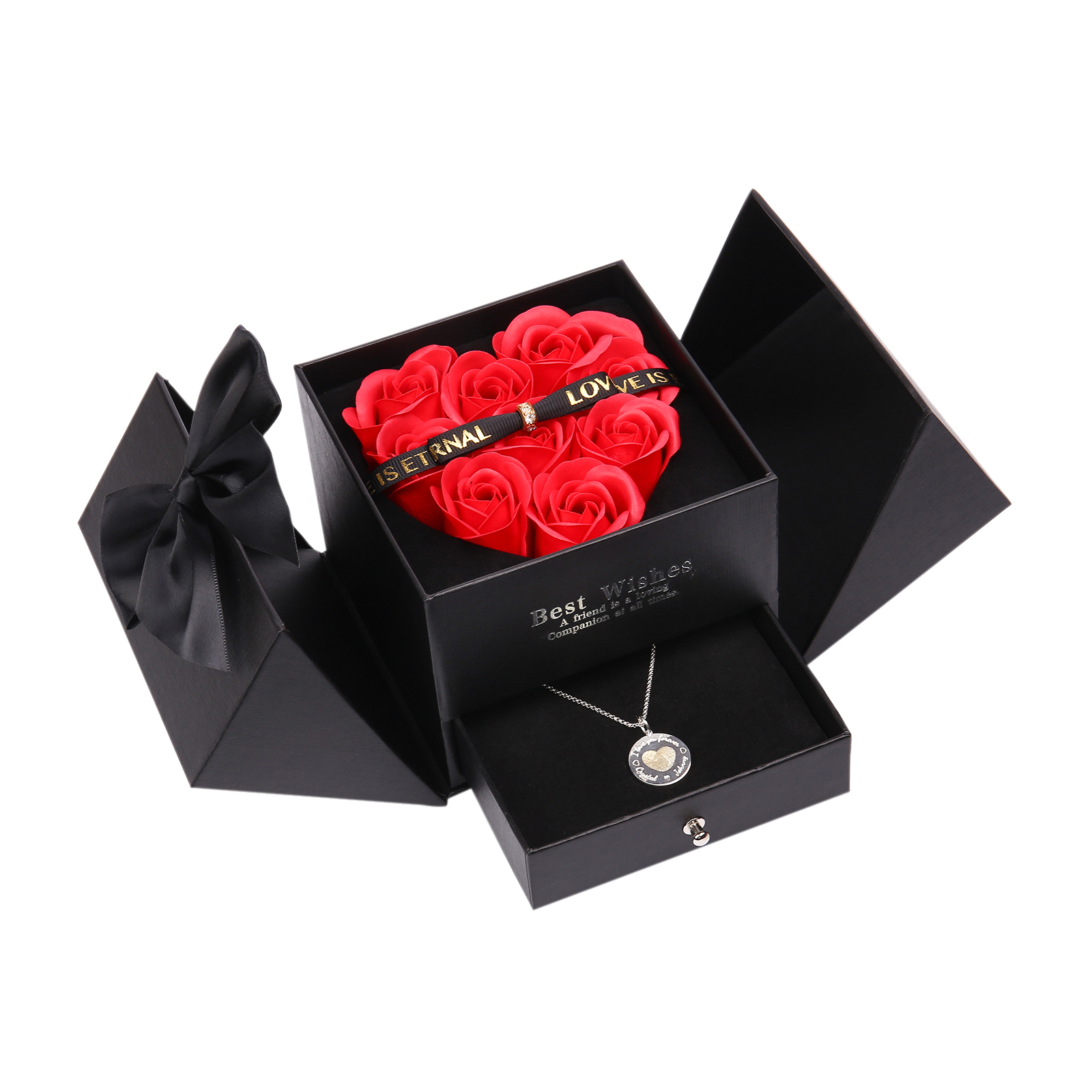 Red Rose Exquisite Jewelry Box Storage Box Valentine's Day Gift Packaging Box-Jessemade AU