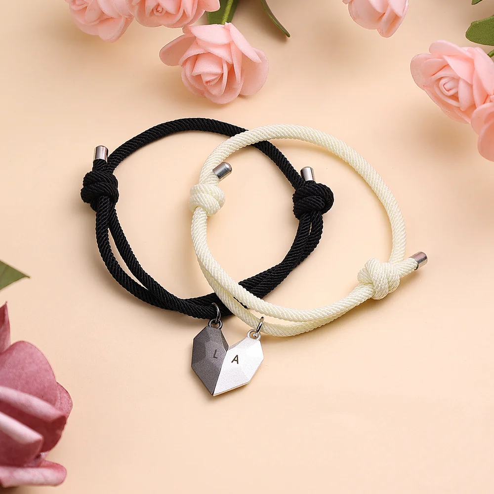 Personalised Two Souls One Heart Bracelet Magnetic Bracelet Set for Couple-Jessemade AU