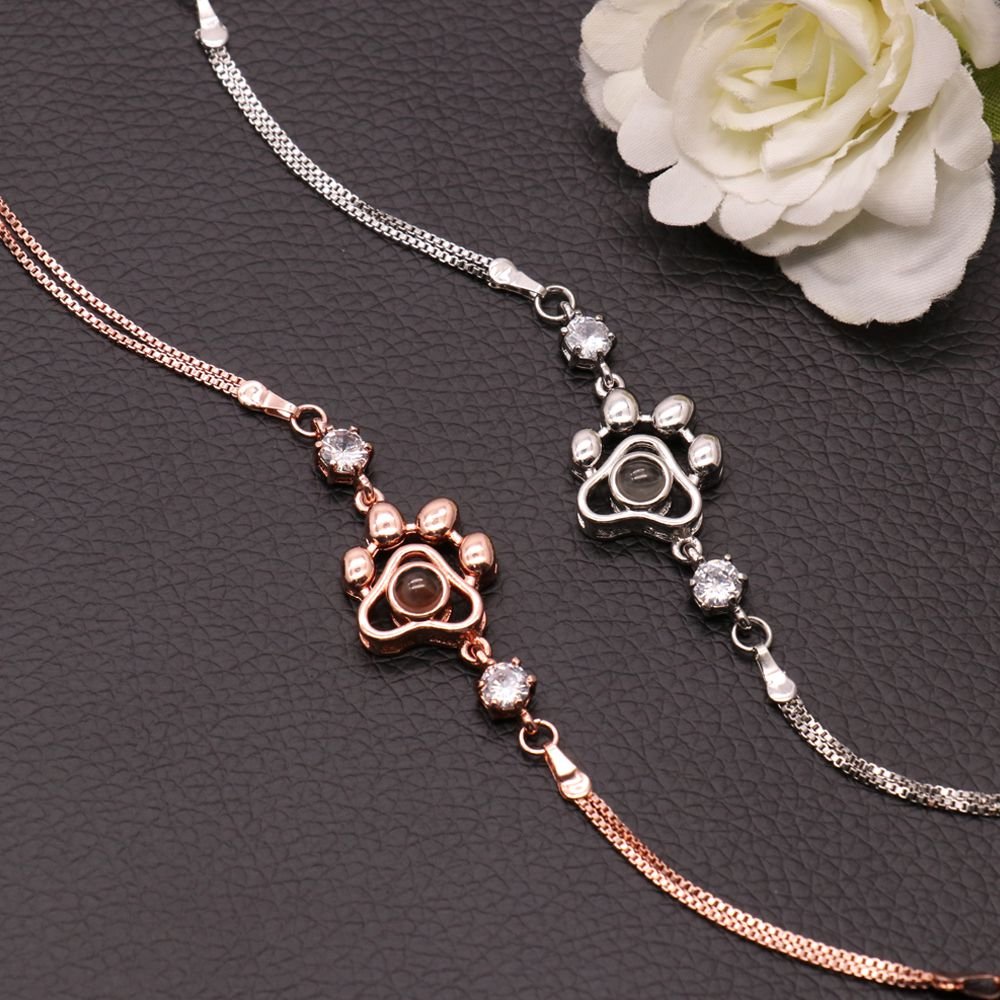 Personalised Photo Projection Bracelet Engraved Paw Bracelet Gifts For Her-Jessemade AU