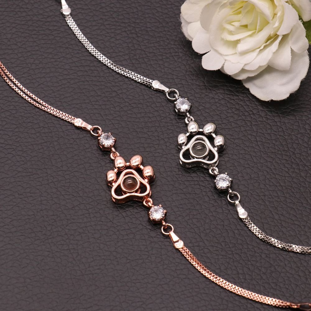 Personalised 100 Languages Projection Keychain Engraved  " I LOVE YOU"  Paw Keychain Gifts For Her-Jessemade AU