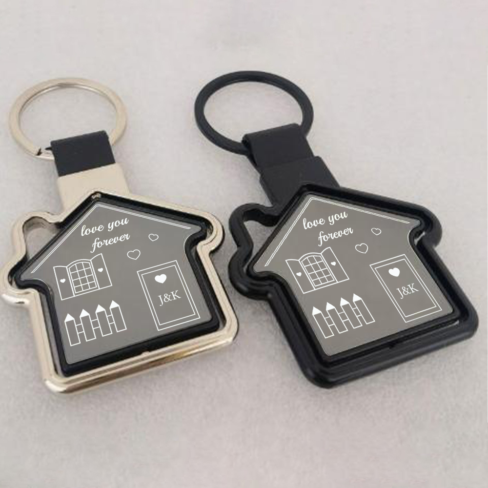 2 PCS Couple Keychain Set Custom 4 Letters & 2 Texts Keyring Family Keychain Valentine's Day Special Gift for Him/Her-Jessemade AU