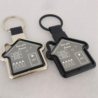 2 PCS Couple Keychain Set Custom 4 Letters & 2 Texts Keyring Family Keychain Valentine's Day Special Gift for Him/Her-Jessemade AU