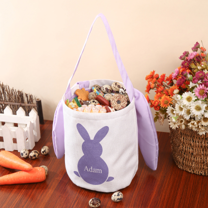 Bunny Tote Bag Personalised Name Bucket Bag Bunny Basket Easter Gifts-Jessemade AU