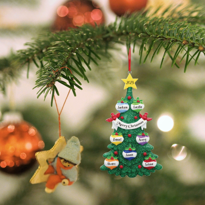 7 Names - Personalised Christmas Tree Ornaments Custom Text & Year Wooden Christmas Pendant Gifts for Family Friends-Jessemade AU